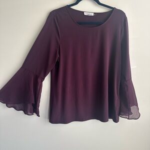 Chic Purple Bell Sleeve Top